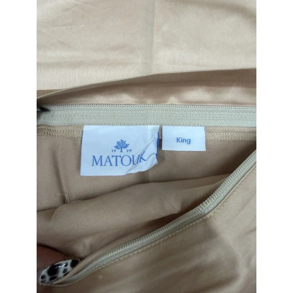 Matouk Alessandra KING Duvet + 2 KING Shams Ambrosia/Bone NEW Sateen